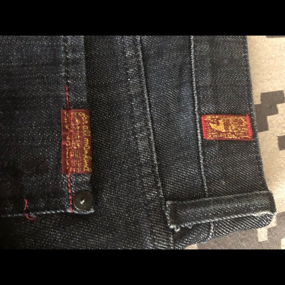 7 for all man kind dark denim cropped jeans - Picture 7 of 7